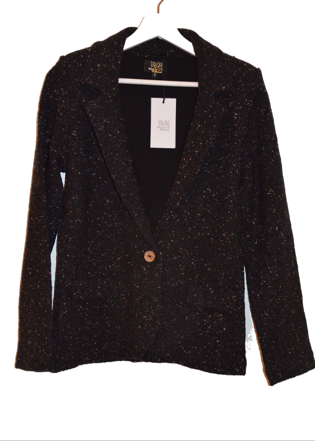 knitted blazer BLACK